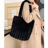 ブラック | トートバッグ A4サイズ鞄 ファーバッグ | SUNSHINE CLOSET