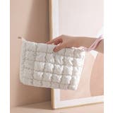 ホワイト | コスメポーチ キルティング風 化粧ポーチ | Miniministore