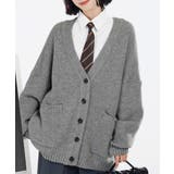 グレー | ニットカーディガン ゆったり アウター | Miniministore