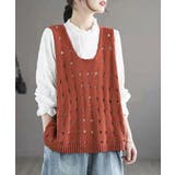 レンガ | ニットベスト 穴あき レディース 春秋夏 | Miniministore