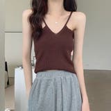 ダークブラウン | キャミソール フロントVカット 春秋夏 | Miniministore