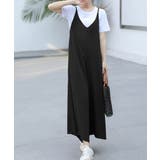 ブラック | サロペットパンツ オールインワン 無地 | ANGELCLOSET