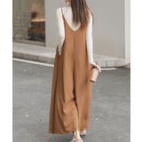 キャメル | サロペットパンツ オールインワン 無地 | ANGELCLOSET