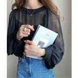 ブラック | ブラウス ゆったり 長袖トップス 透け感 | Miniministore