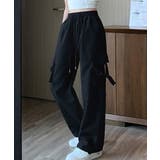 ブラック | カーゴパンツ レディース ワイドパンツ | ANGELCLOSET