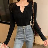 ニットトップス Vネック 長袖 | Miniministore | 詳細画像4