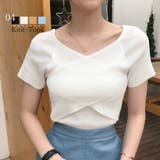 サマーニット Vネック カットソートップス | Miniministore | 詳細画像1