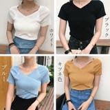 サマーニット Vネック カットソートップス | Miniministore | 詳細画像2