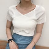 サマーニット Vネック カットソートップス | Miniministore | 詳細画像4