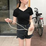サマーニット Vネック カットソートップス | Miniministore | 詳細画像5