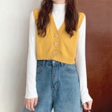 ニットベスト 前開き Vネックトップス | Miniministore | 詳細画像7