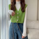 ニットベスト 前開き Vネックトップス | Miniministore | 詳細画像8