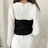 ニットトップス シフォン パフスリーブ | Miniministore | 詳細画像4 