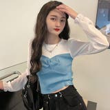 ニットトップス シフォン パフスリーブ | Miniministore | 詳細画像7 