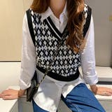 ニットベスト Vネック トップス 黒 | Miniministore | 詳細画像3
