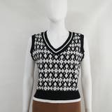 ニットベスト Vネック トップス 黒 | Miniministore | 詳細画像9