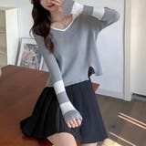 ニットトップス Vネック スリット入り | Miniministore | 詳細画像6 