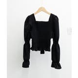 ブラウス 白黒 シャーリング ショート丈 | Miniministore | 詳細画像12 