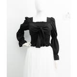 ブラウス 白黒 シャーリング ショート丈 | Miniministore | 詳細画像13 