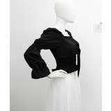 ブラウス 白黒 シャーリング ショート丈 | Miniministore | 詳細画像14 