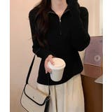 ニットトップス ハーフジップ 春秋冬 | Miniministore | 詳細画像3 