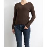 リブニットトップス Vネック 春秋冬 | Miniministore | 詳細画像7