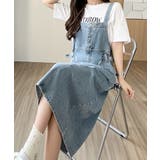 サロペット デニムワンピース 体型カバー | Miniministore | 詳細画像4 