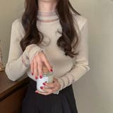 アイボリー | ニットトップス レース プルオーバー | Miniministore