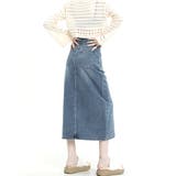 デニムスカート ロング フロントスリット | Miniministore | 詳細画像4