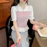 シャツブラウス 半袖 フリルVネック | Miniministore | 詳細画像7 