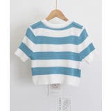サマーニット ボーダー柄 半袖ニットソー | Miniministore | 詳細画像11