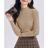 モカ | リブニットトップス きれいめ ハイネック | Miniministore