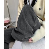 ダークグレー | 裏起毛ワイドパンツ あったかニットパンツ | Miniministore