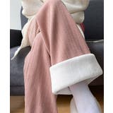 ピンク | 裏起毛ワイドパンツ あったかニットパンツ | Miniministore