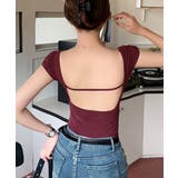 ワインレッド | カップ付き タンクトップ バックオープン | Miniministore