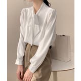 ホワイト | とろみブラウス オフィスカジュアル 通勤服体型カバー | SUNSHINE CLOSET