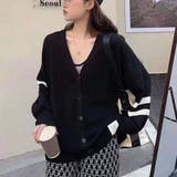 ブラック | ニットカーディガン ゆったり 韓国風 | Miniministore