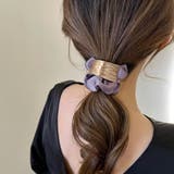 くすみパープル | プレート付きシュシュ 大人っぽいヘアゴム | Miniministore
