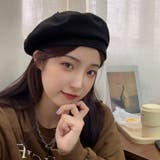 ブラック | ベレー帽 レディース帽子トレンド 韓国風 | Miniministore