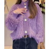 ラベンダー | ファーカーディガン スタンドカラー 韓国 | Miniministore