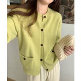 イエロー*グリーン | ニットカーディガン ポケット付き 秋冬服 | Miniministore