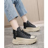 ブラック | ハイカットスニーカー レディース 厚底靴 | ANGELCLOSET