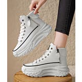 ホワイト | ハイカットスニーカー レディース 厚底靴 | ANGELCLOSET