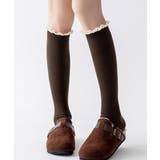 ダークブラウン | カシミヤ風 フリルロングソックス 暖かい | Miniministore