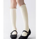アイボリー | カシミヤ風 フリルロングソックス 暖かい | Miniministore