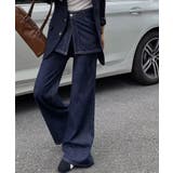インディゴブルー | レイヤード風デニムパンツ レディース ゆったり | SUNSHINE CLOSET