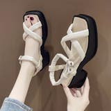 アイボリー | 厚底サンダル スクエアトゥ レディース | Miniministore