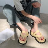 クリームベージュ | 厚底トングサンダル スポーツサンダル | Miniministore