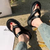 ブラック | 厚底トングサンダル スポーツサンダル | Miniministore