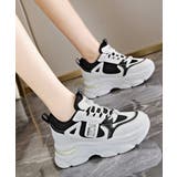ブラック | 厚底ダッドスニーカー ボリューム感 美脚 | ANGELCLOSET